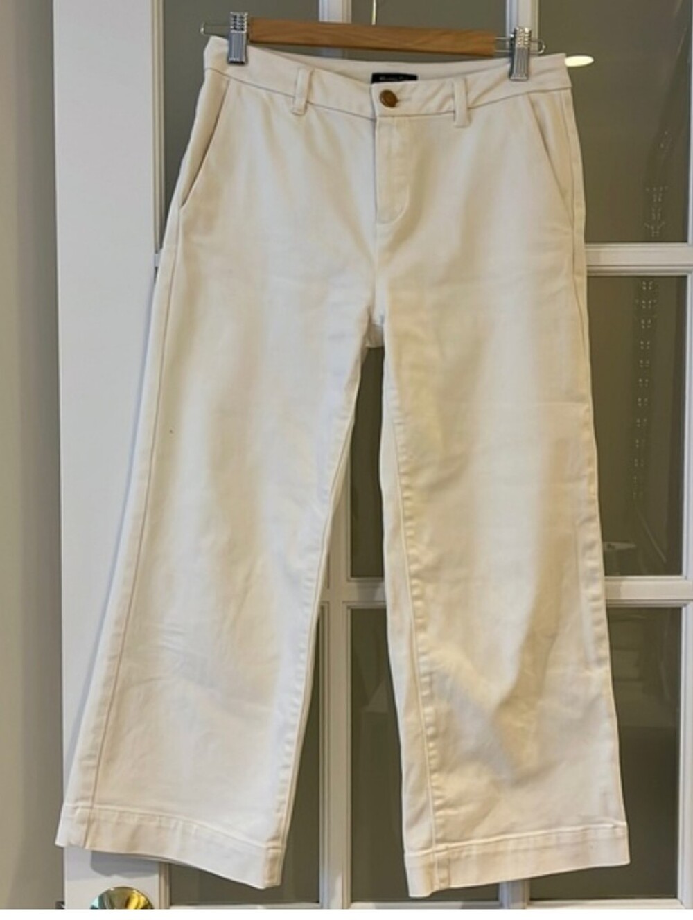 Massimo Dutti Cream Cropped Straight-Leg Jeans